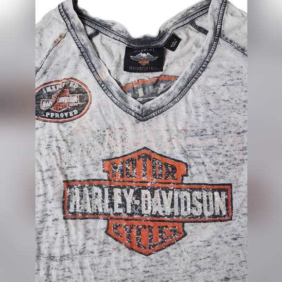 Vintage Harley Davidson Motercycles Gray & Orange Tee - Picture 6 of 9